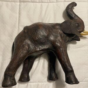 Leather wrapped Elephant Figure